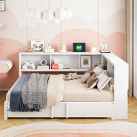 Metal Full Size Daybed with Trundle, Storage Cabinets and USB Ports by Latitude Run
