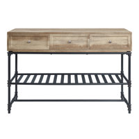 Vaughn Sofa Table with Drawers and Open Shelf by Corrigan Studio