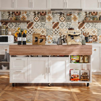63"W  Kitchen Island With Leaf And Wheel by Latitude Run