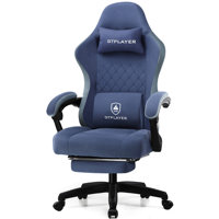 Gaming Chair, Ergonomic Computer Office Chair, High Back Office Chair With Pocket Spring Cushion, Lumbar Support, Adjustable Linkage Armrests & Footre by George Oliver