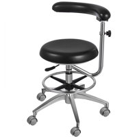 Medical Dental Stool Dentist Chair with 360 Degree Rotation Armrest PU Leather Assistant Stool Chair Height Adjustable Doctor Chair by Inbox Zero