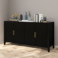 U-Style Accent Storage Cabinet, Sideboard Wooden Cabinet With Metal Handles, Ideal For Hallway, Entryway, Living Room, Versatile Furniture For Home Or