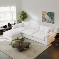 Upholstered Sectional Sofa, Cloud Couch Modular Sofa Deep Seat Couch for Living Room Bedroom by Latitude Run