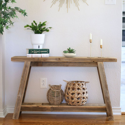 The Camden Console – Reclaimed Wood Table With Recessed Top Detail (46x8x28h) by August Grove