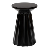 Baxton Studio Ulmer Metal Scalloped Side Table – Modern Round Accent Table For Indoor Or Semi-Outdoor Use by Wrought Studio