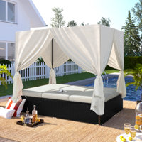 Reece Outdoor PE Rattan Daybed with Adjustable Seats by Latitude Run