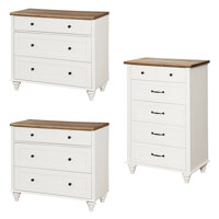 3 Piece Bedroom Set - Includes Mid Century 5 Drawer Dresser, Set Of 2 Bedside Tables With 3 Drawers, 3 Piece Dresser And Nightstand Sets by Alcott Hill