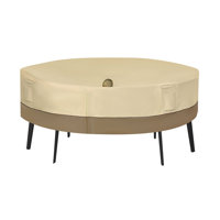 Table Cover Waterproof Round Table And Chair Set Cover Outdoor With Storage Bag (Beige) by Arlmont & Co.