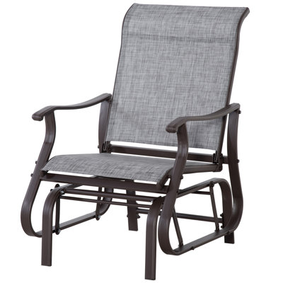 Comfortable Steel Frame Patio Glider With Mesh Fabric For Relaxing Outdoor Moments by Red Barrel Studio