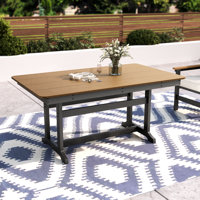 Rectangular HDPE 64" Patio Dining Table by Lark Manor