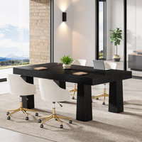Wood Conference Table, Large Meeting Table by Ebern Designs
