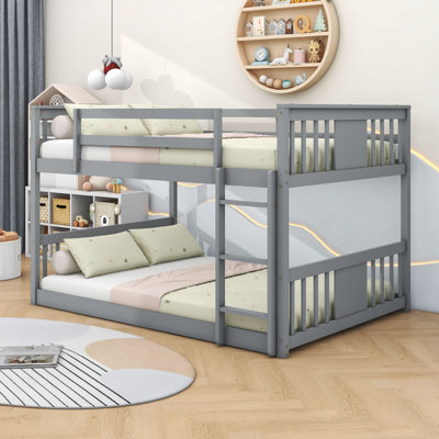 Wooden Bunk Bed With Safety Guardrails And Ladder by Harriet Bee