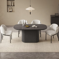 White Dining Table Set,Modern Dining Room Table With Chairs by Corrigan Studio