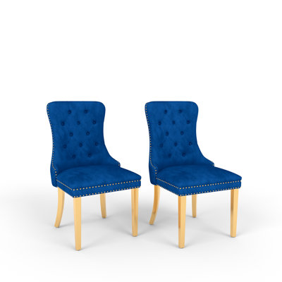 Tufted Velvet Upholstered Wingback Dining Chair by Rosdorf Park