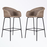 Metal frame Bar stool Set of 2 with sturdy legs by George Oliver