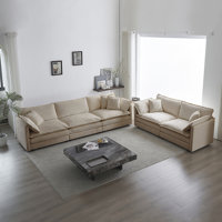 Cullen Chenille 5-Seater Sofa Set with Cushions & Pillows by Latitude Run