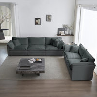 Cullen Chenille 5-Seater Sofa Set with Cushions & Pillows by Latitude Run