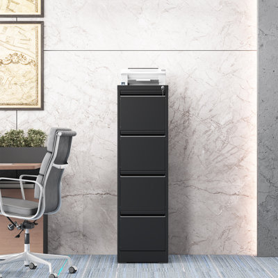 4 Drawers Metal Vertical File Cabinets with Lock-Durable for Home & Office. by Ebern Designs