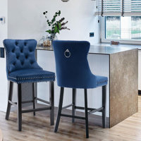 Modern Velvet Upholstered Bar Stools by Rosdorf Park