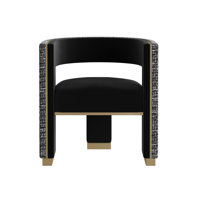ADAMINA DINING ARMCHAIR - ABBINGTON BLACK / HOBBES NIGHT - Black by Everly Quinn