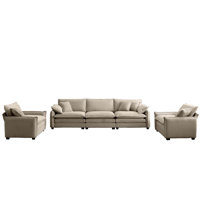 Ares 3-Piece Corduroy Sofa Set with Cushions & Pillows by Latitude Run