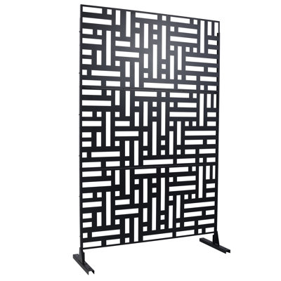 Outdoor & Indoor Privacy Screen Metal Privacy Screen 76" H×48" W, Freestanding Decorative Privacy Screen for Deck Balcony Patio, Privacy Fence Panels