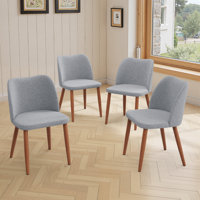 Wood Frame Upholstered Dining Chairs by George Oliver