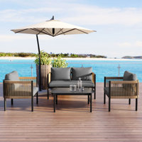 U-Style Multi-Person Outdoor Sofa Set With Table - Ideal For Garden, Backyard, And Balcony - Perfect For Spring Outdoor Relaxation by Ebern Designs