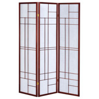 Katerina 3-Panel Room Divider Folding Shoji Screen Cherry
