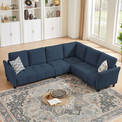 "102.56" Wide Reversible Sectional Sofa with Corner Lounge Seat by Ebern Designs