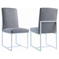 Mackinnon Upholstered Dining Side Chair Grey (Set of 2) by Ebern Designs
