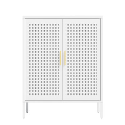 Metal Storage Cabinet With 2 Doors And 2 Adjustable Shelves, Steel Storage Cabinet, Metal File Cabinet For Home Office School Gym by 17 Stories