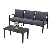 3 Seater Outdoor Patio Sofa with Coffee Table by Ebern Designs