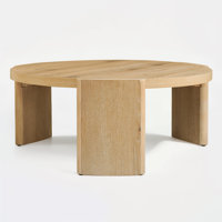 Modern Round Side Coffee Table, Solid Wood Sofa Table for Living Spaces & Bedroom Decor by Latitude Run