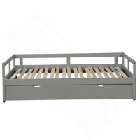 Extending Daybed with Trundle, Wooden Daybed with Trundle by Red Barrel Studio