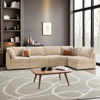 Hogle Modular L-shaped Sectional Plush Corduroy Sofa, Modern Couch  With Wide And Deep Seats For Living Room, Bedroom by Wrought Studio