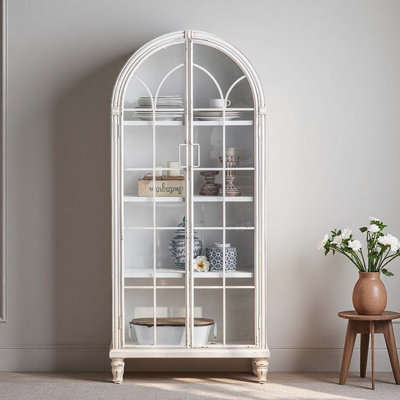 Vintage Style Arched Display Cabinet China Cabinet by Charlton Home