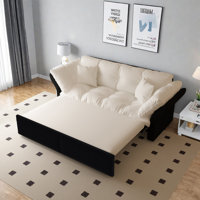 Pull Out Sofa Bed, 3-in-1 Convertible Sleeper Tufted Sofa