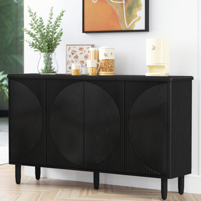 Black/ 2-Tier Shelves & 2 Push-to-Open Doors – Modern Storage Cabinet, applicable to various spaces by Ebern Designs