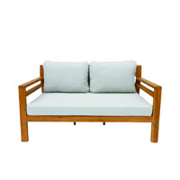 Acacia Wood Outdoor Loveseat With Cushions by Latitude Run