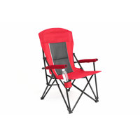 High Back Heavy Duty Lawn Chair Support 250LBS, Portable Collapsible Chair with Cup Holder by Latitude Run