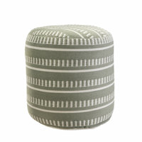 20" Polyester Round Striped Indoor Outdoor Pouf Ottoman by Dakota Fields