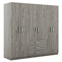 6-Doors Wooden Wardrobe Storage For Bedroom, With Big Drawers by Hokku Designs