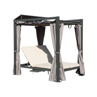 Arturo Outdoor Aluminum Daybed with Retractable Canopy & Cushions by Latitude Run