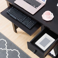Student Desk With Hutch Home Office Desk 39"W Compact Desk Writing Desk Laptop Desk One Drawer Keyboard Drawer Wooden Knob by Ebern Designs