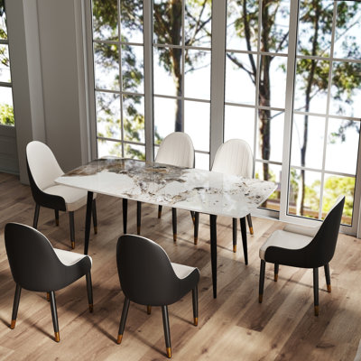 6 - Person Sintered Stone Top Four-leg Dining Set by Ivy Bronx