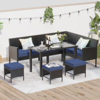7-Piece Comfort Outdoor Set for Small Areas - Breathable Cushions & All-Weather Rattan by Latitude Run
