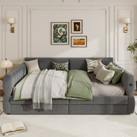 Queen Upholstered Daybed With USB Port And Drawers by Latitude Run
