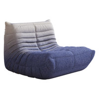 Plush Teddy Fabric Bean Bag Chair - Armless Single Seater with Foam Fill, No Assembly Required - Perfect for Bedroom, Living Room, Study or Game Room by Trule