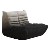 Plush Teddy Fabric Bean Bag Chair - Armless Single Seater with Foam Fill, No Assembly Required - Perfect for Bedroom, Living Room, Study or Game Room